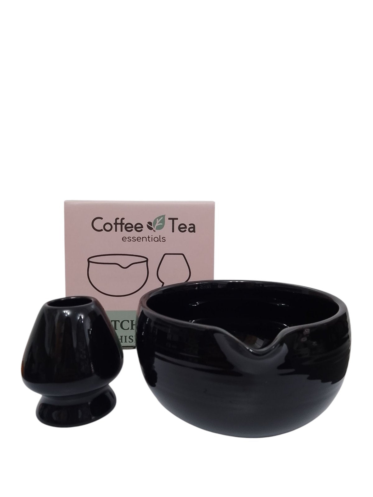 Matcha Bowl with Whisk Stand β Ceramic & Glass