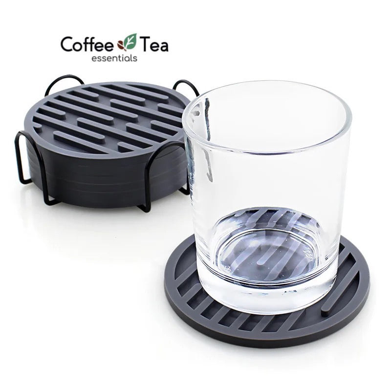 Coffee N Tea Essentials Rubber Round Coaster