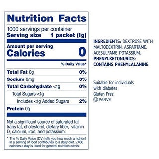 Equal Sweetener Zero Calories 100pcs
