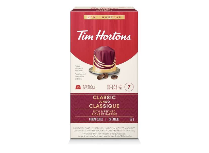 Tim Hortons Coffee Capsules – Compatible with Nespresso Machines (10 Pods/Box)