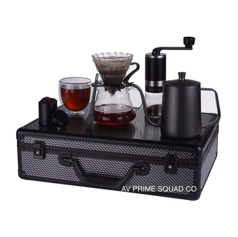 Pour Over Travel Coffee Gift Set with Aluminum Alloy Suitcase