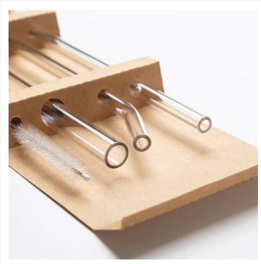 Reusable Borosilicate Glass Straw 4 set