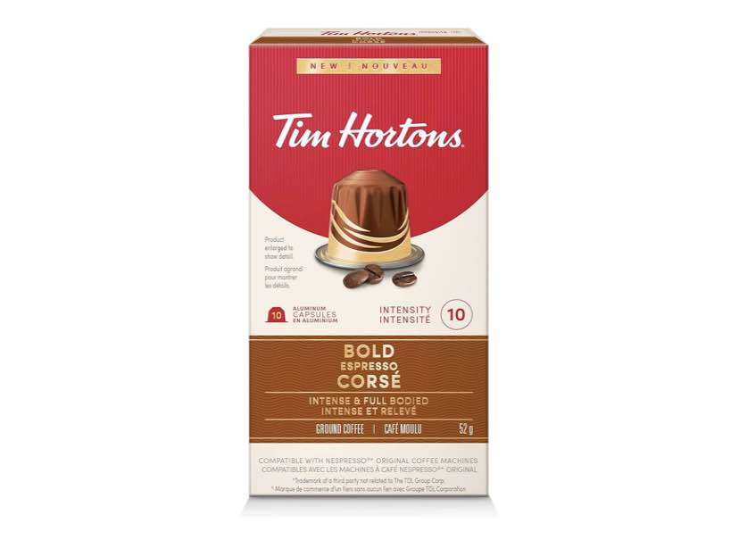 Tim Hortons Coffee Capsules – Compatible with Nespresso Machines (10 Pods/Box)