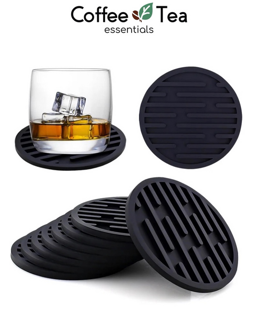 Coffee N Tea Essentials Rubber Round Coaster