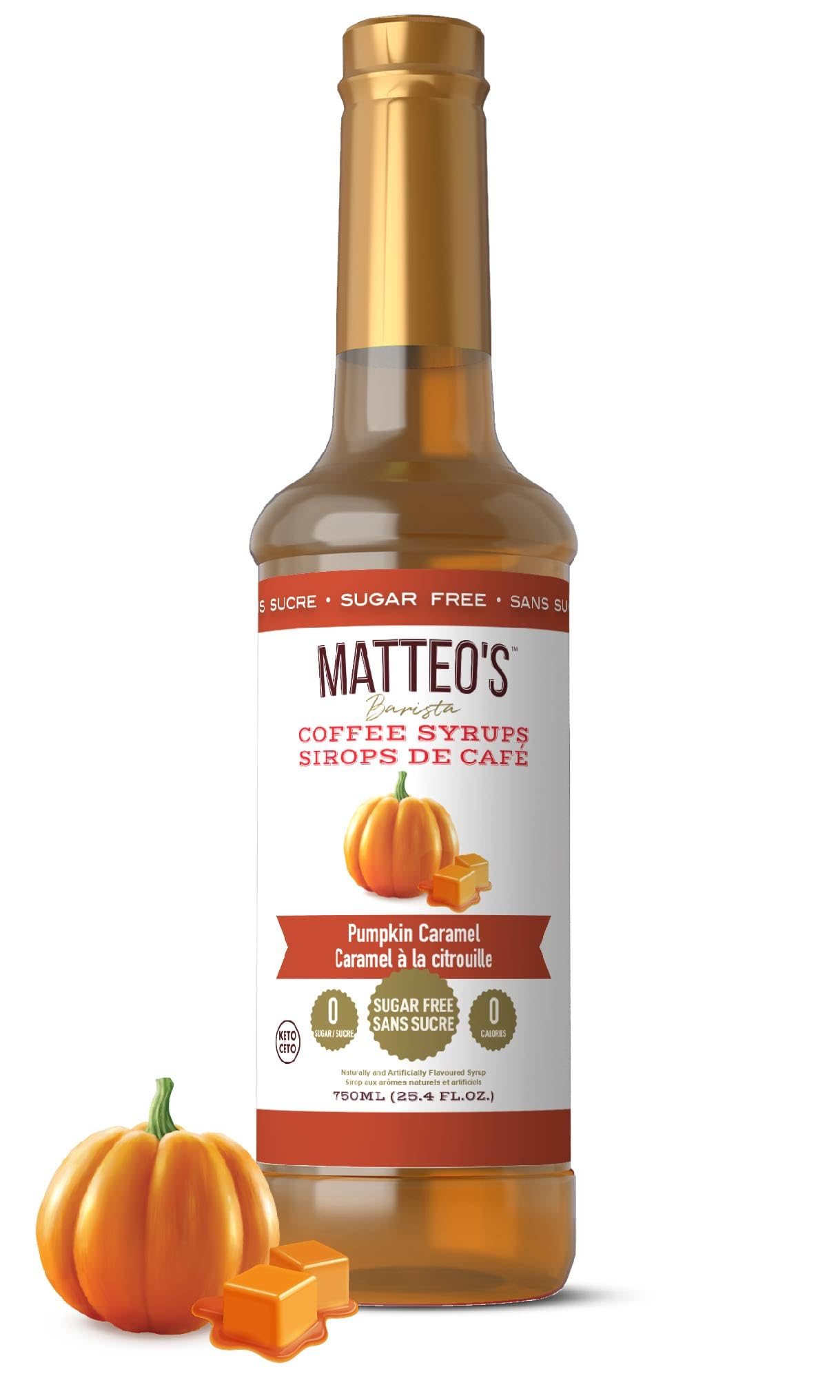 Matteo’s Sugar-Free Coffee Syrup – Vanilla, Caramel & Hazelnut (750mL)