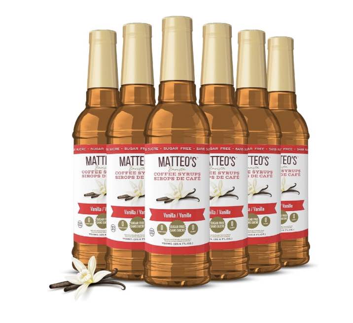 Matteo’s Sugar-Free Coffee Syrup – Vanilla, Caramel & Hazelnut (750mL)