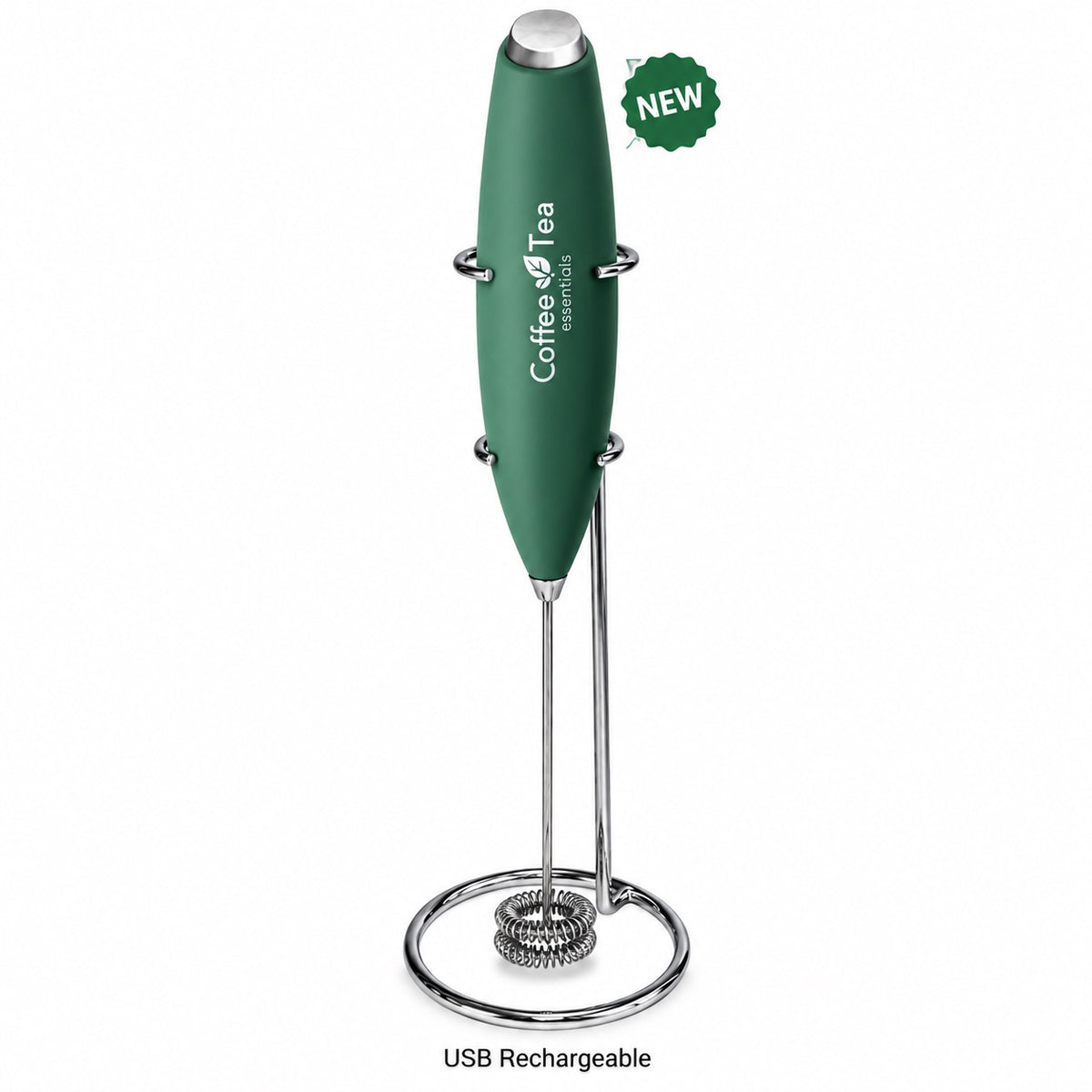 Coffee Tea Essentials USB Rechargeable Milk Frother – Green