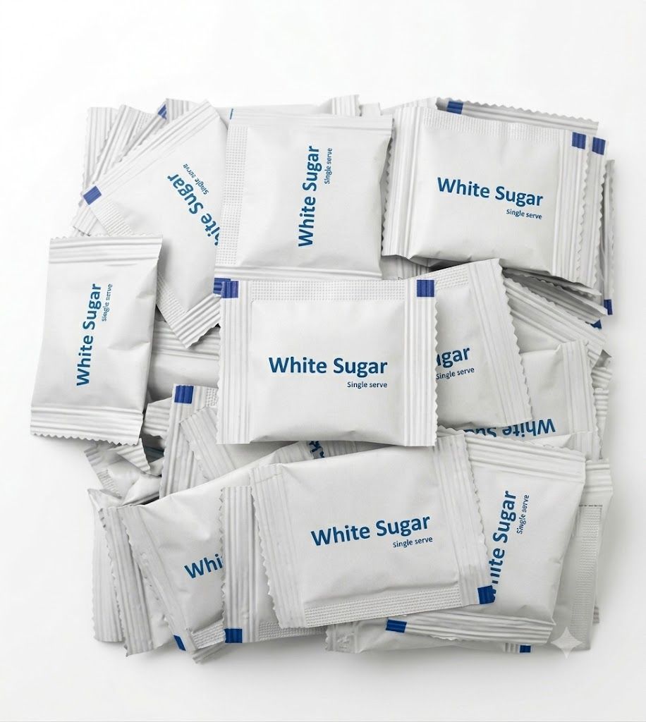 Condiments in Sachet White Sugar, Brown Sugar, Non Dairy Creamer 5grams