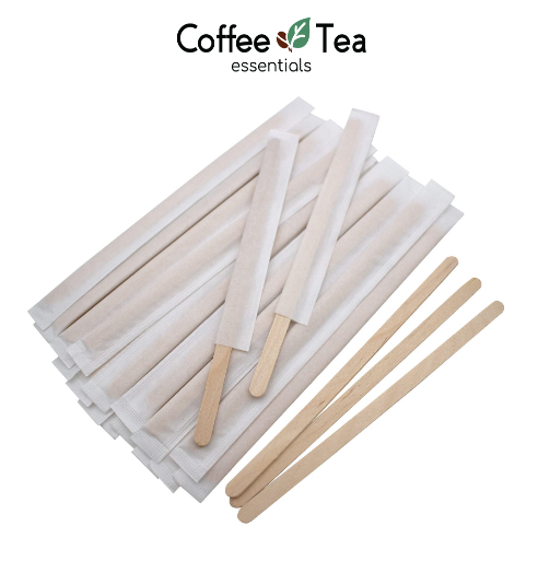Wooden Stirrer Individually Wrapped 100pcs