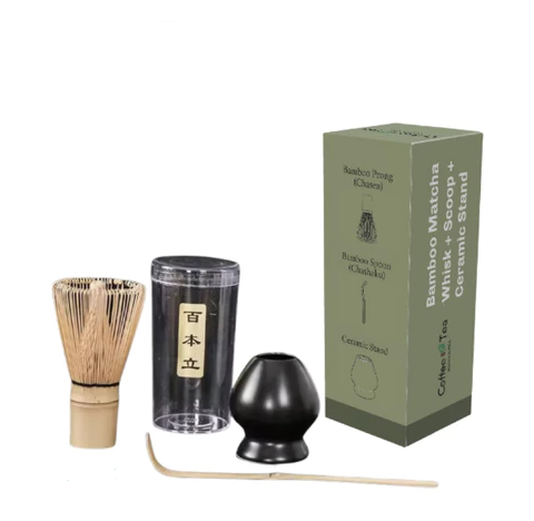 Matcha Bamboo Whisk Stand Spoon Set