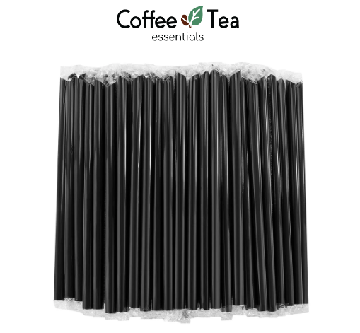 Individually Big Hole Wrapped Straw Black 100pcs