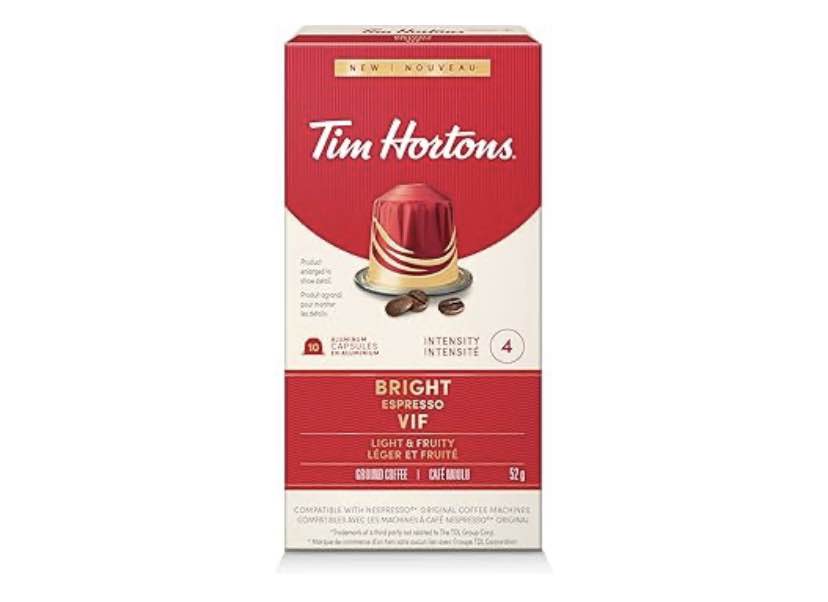Tim Hortons Coffee Capsules – Compatible with Nespresso Machines (10 Pods/Box)