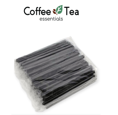 Individually Big Hole Wrapped Straw Black 100pcs