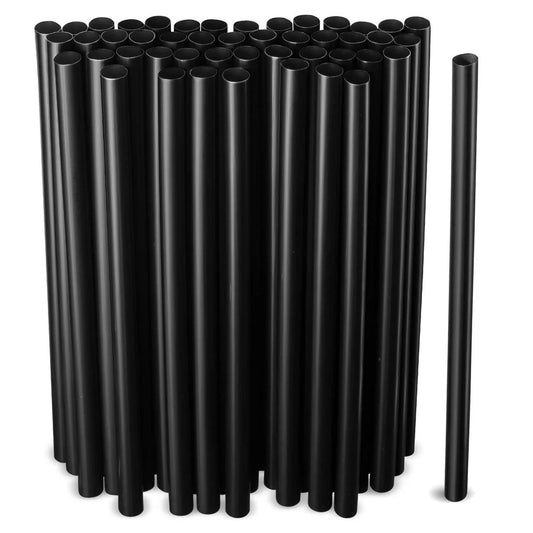 Individually Big Hole Wrapped Straw Black 100pcs