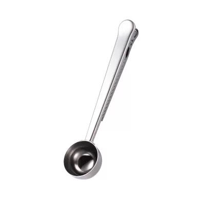 Coffee Spoon with Clip - Silver