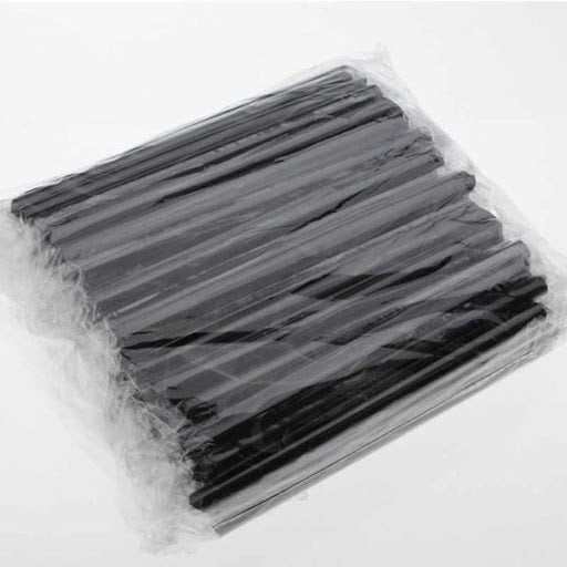 Individually Big Hole Wrapped Straw Black