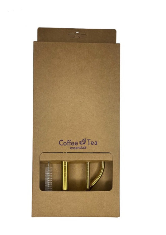 Reusable Stainless Straw 4 set Gold