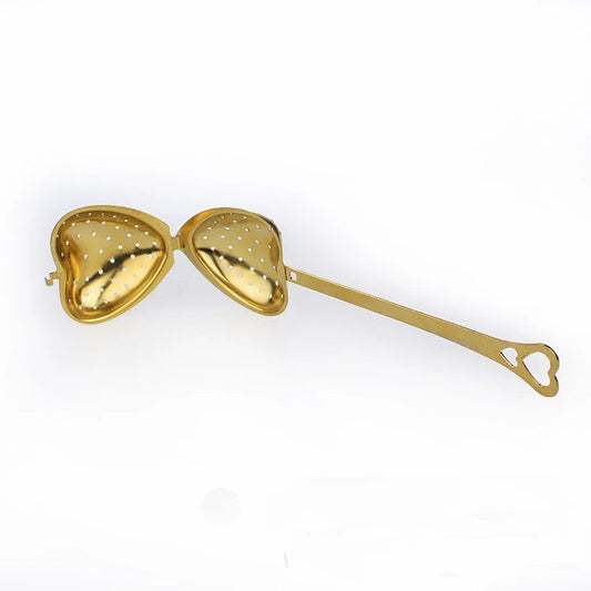 Heart Spoon Tea Strainer Stainless - Gold