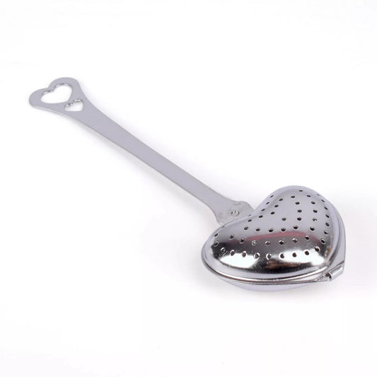 Heart Spoon Tea Strainer Stainless - Silver