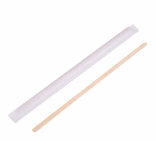 Wooden Stirrer Individually Wrapped 100pcs